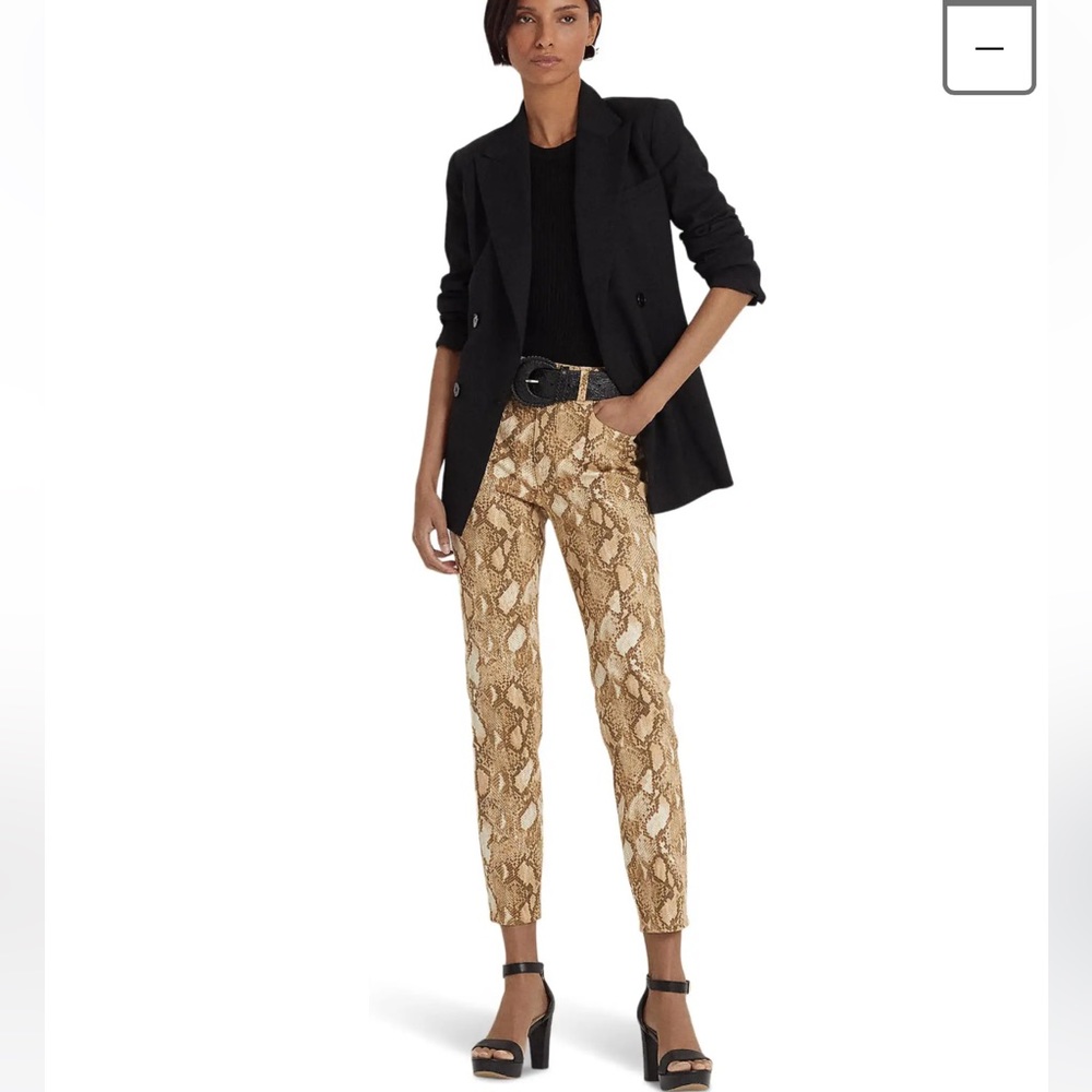 LAUREN RALPH LAUREN Women
Snakeprint High-Rise Skinny
Ankle Jeans Size 10
